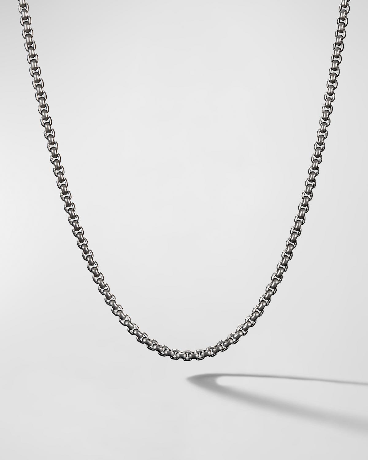 Men & apos;s Box Chain Necklace in Grey Titanium