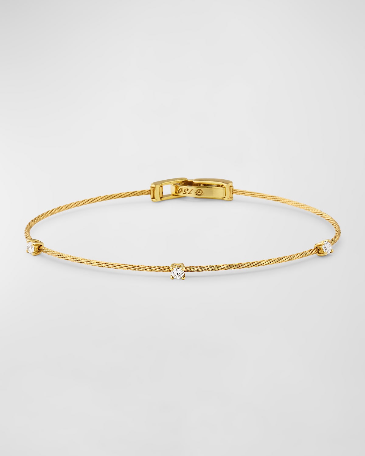 Paul Morelli 18K Yellow Gold 3 Diamond Rope Bracelet
