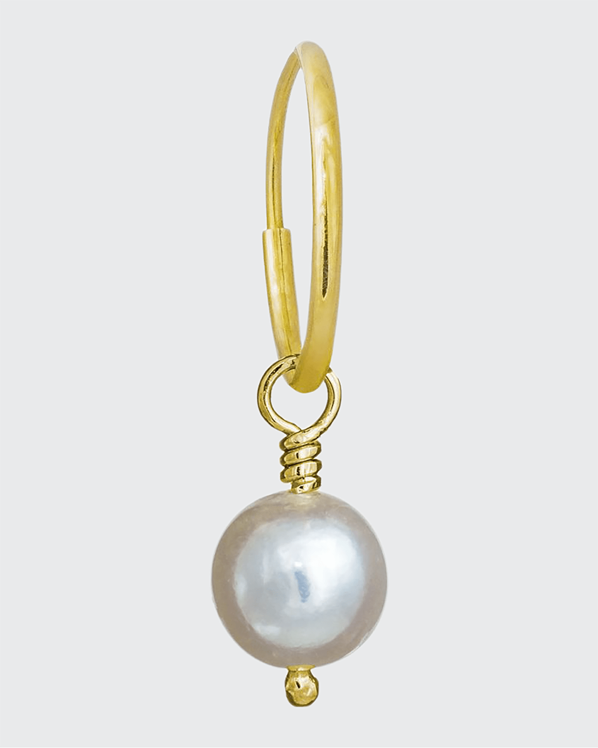 Lee Brevard 18K White Pearl Drop Earring, Single, 6mm