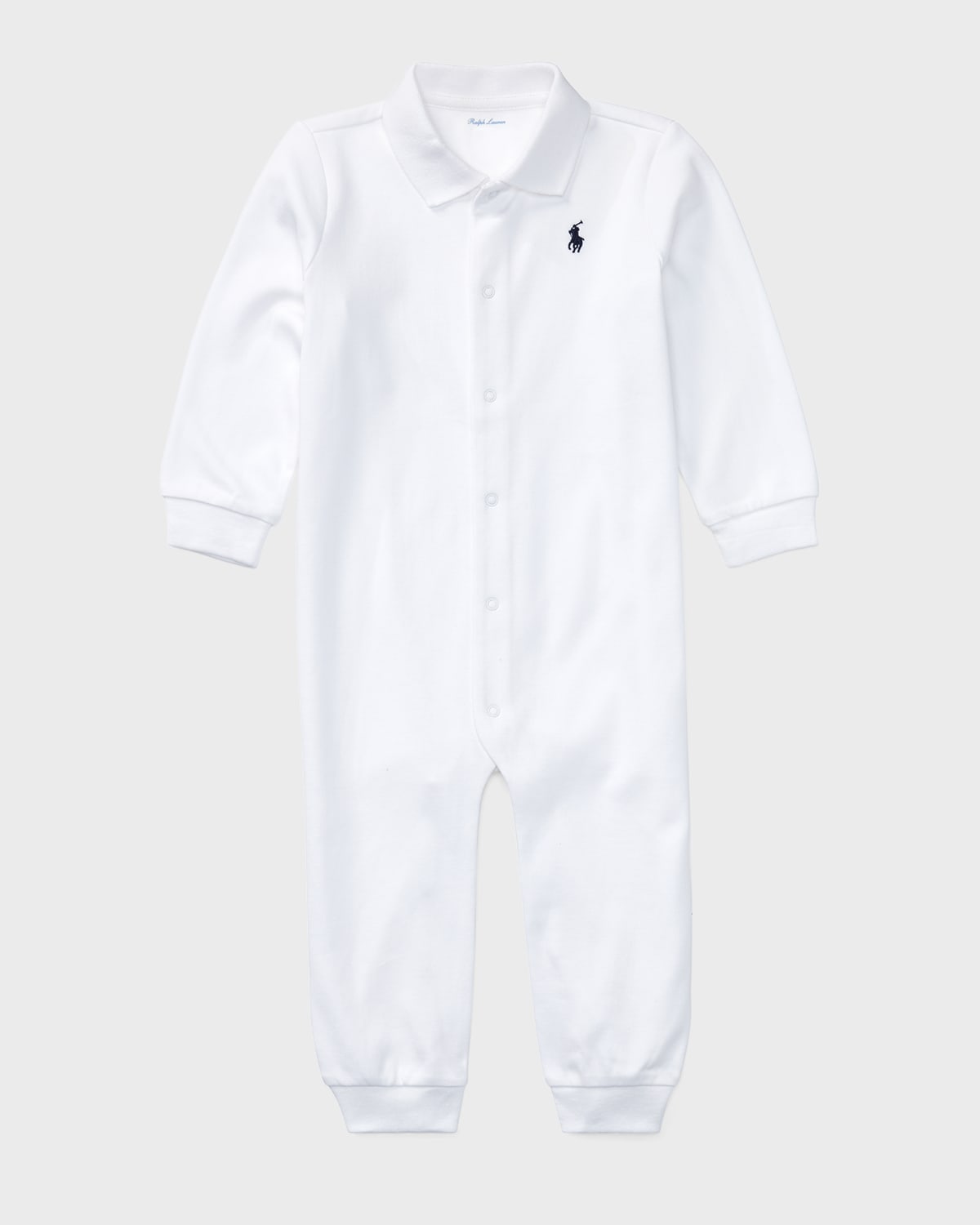 Ralph Lauren Childrenswear Cotton Polo Coverall, Size 3M-12M