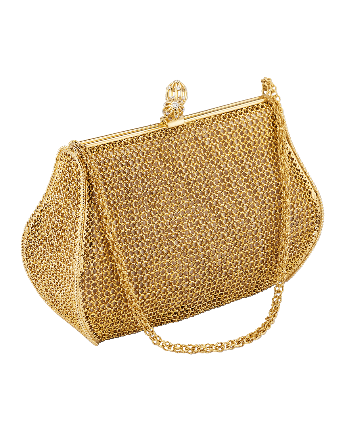 NM Estate Estate Platinum and 18K Yellow Gold Mesh Purse