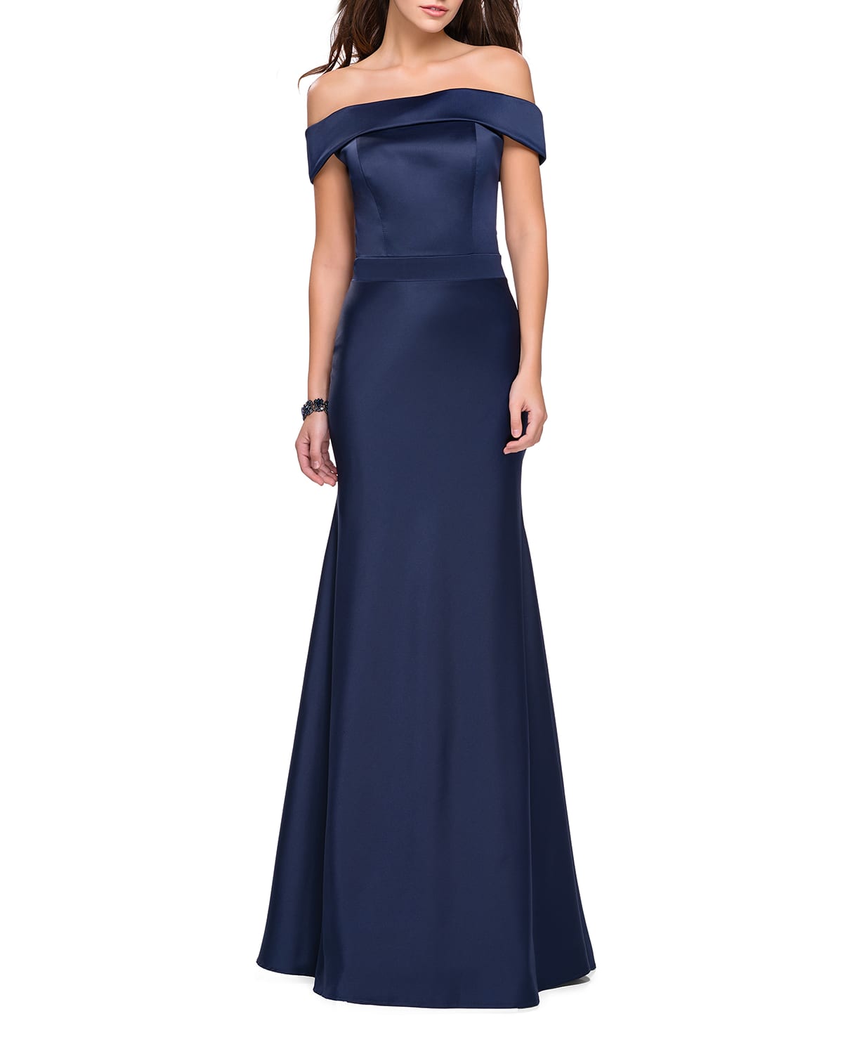 la femme off the shoulder gown