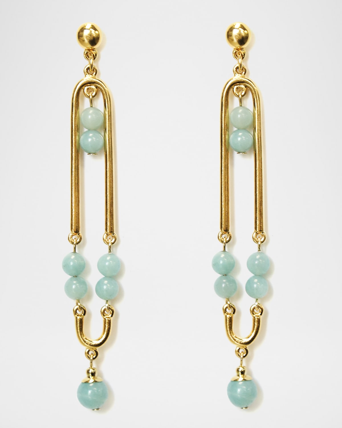 Ben-Amun Bead Statement Earrings, Green