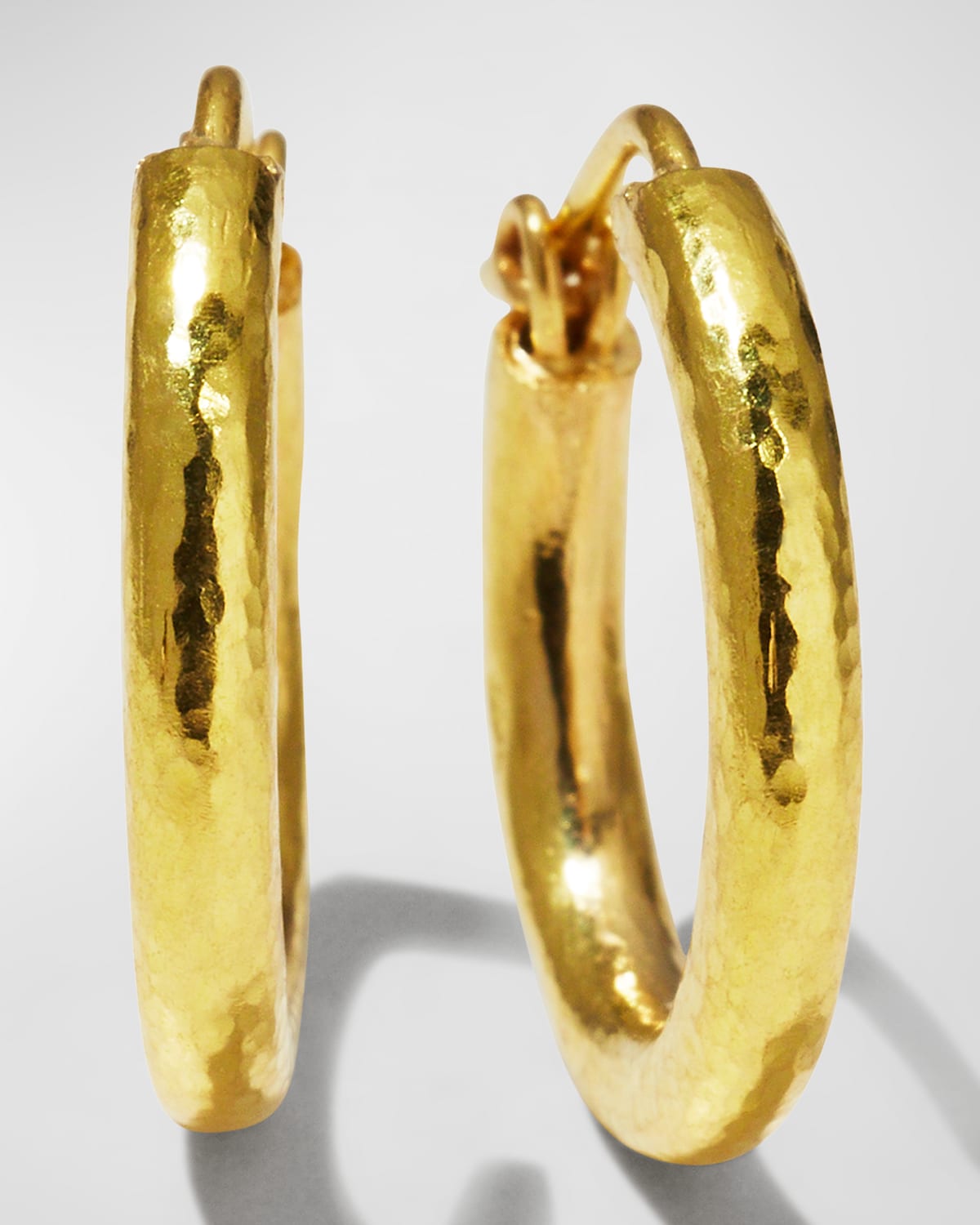 Gold Plated Hammered Hoop M - Nafsu I Gold