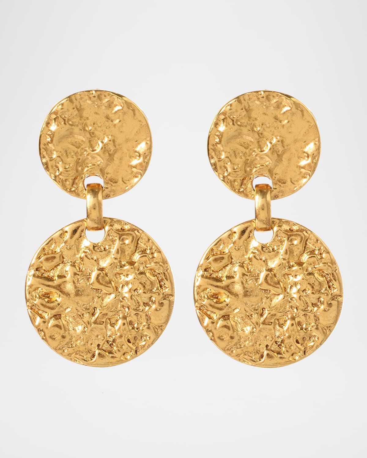 Ben-Amun Textured Disc Drop Earrings
