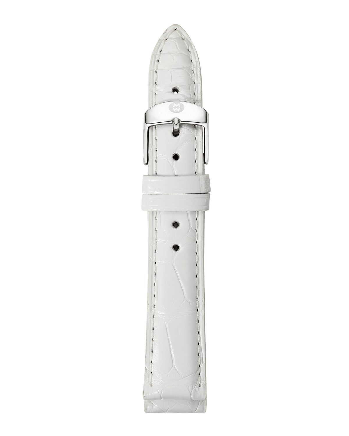 MICHELE 16mm Alligator Strap, White