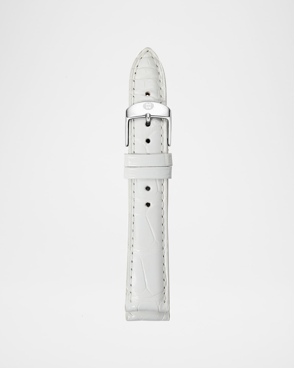 MICHELE 16mm Alligator Strap, White
