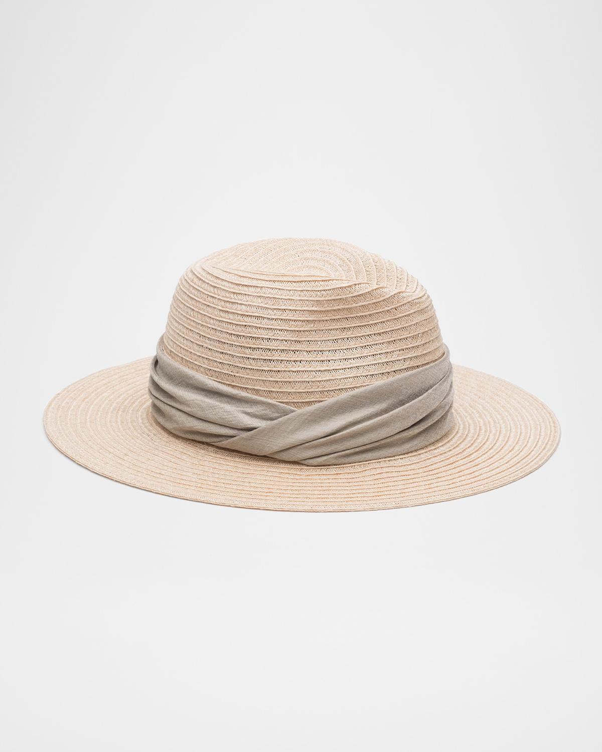 Eugenia Kim Courtney Woven Fedora Hat w/ Scarf Band