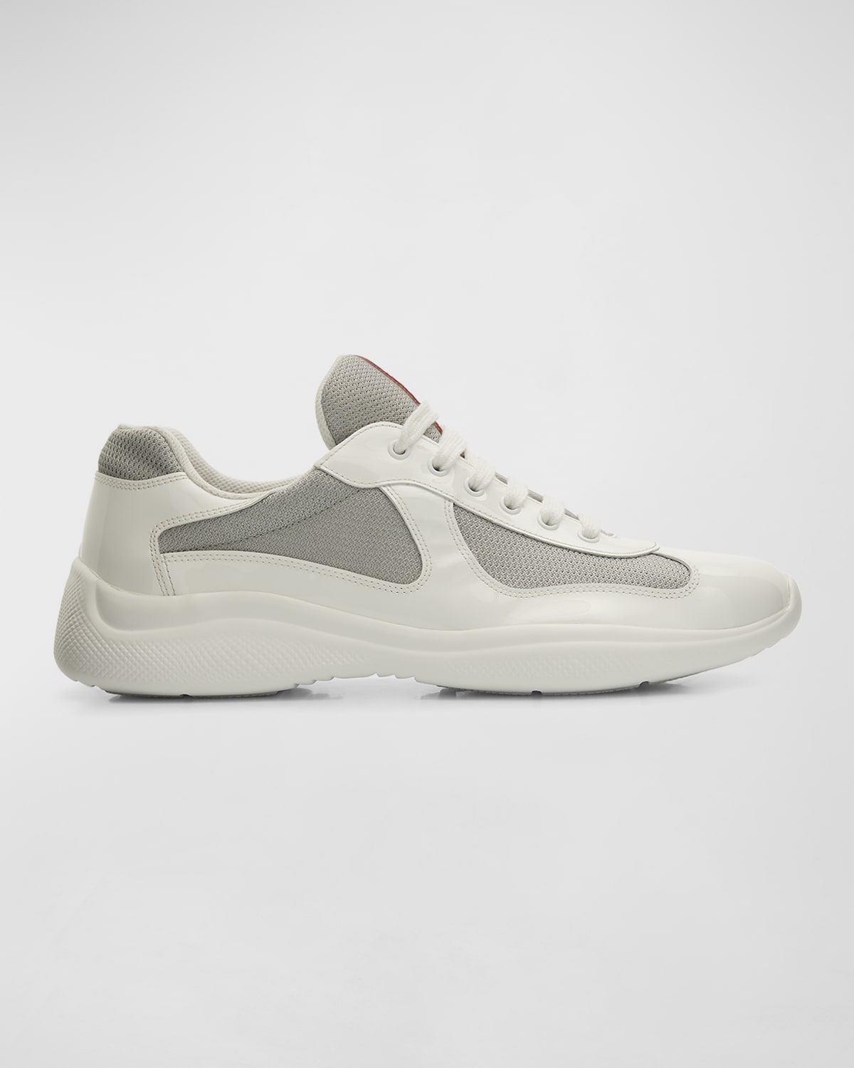prada america's cup patent leather patchwork sneakers men