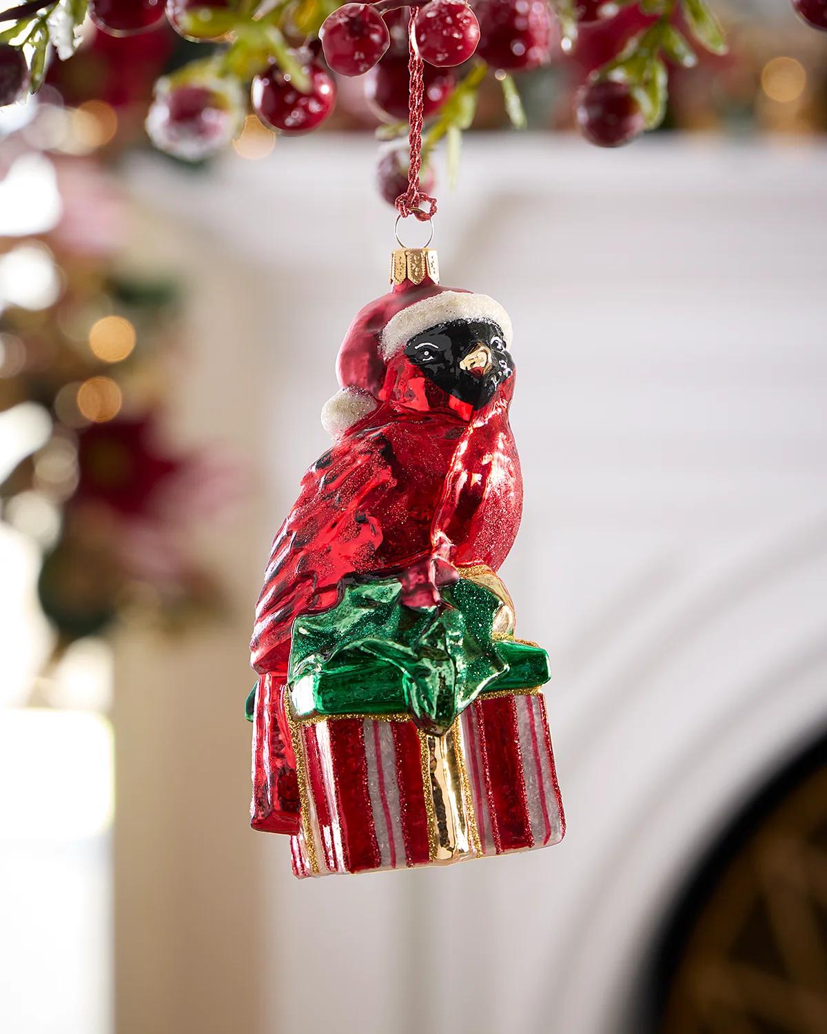 Exclusive Cardinal On Present Christmas Ornament