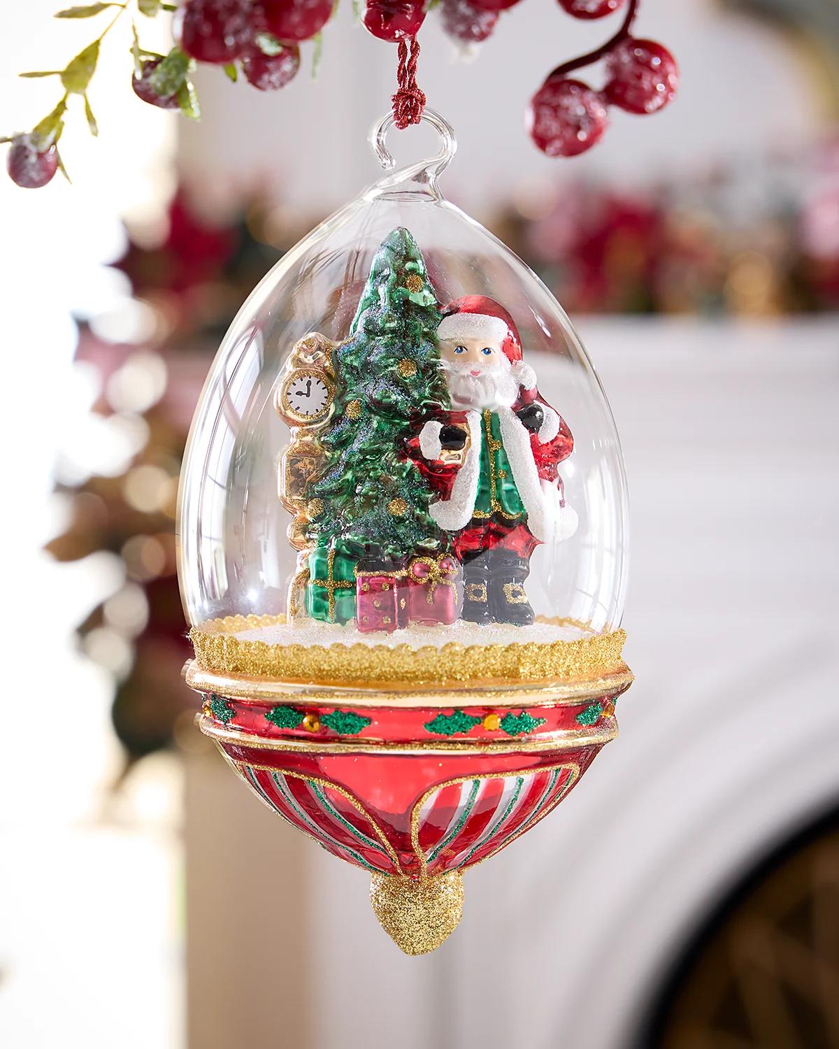 Santa In Dome Christmas Ornament