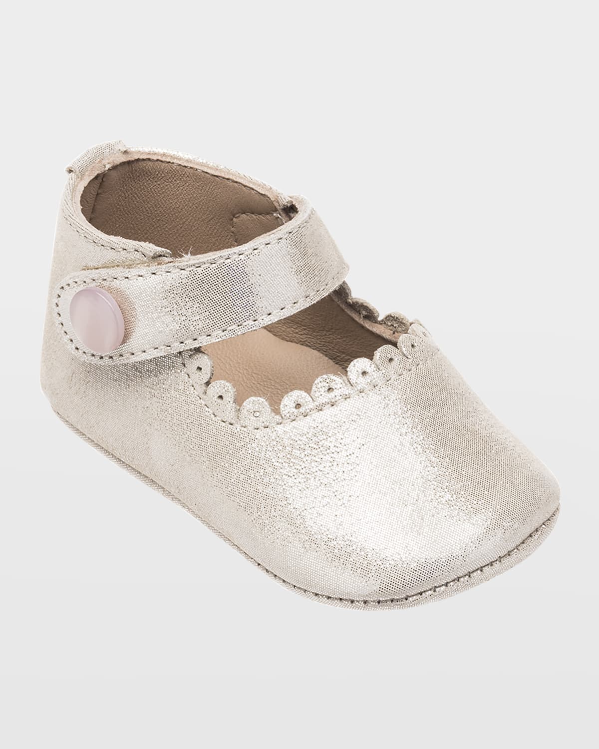 Elephantito Girl 's Scalloped Leather Mary Jane