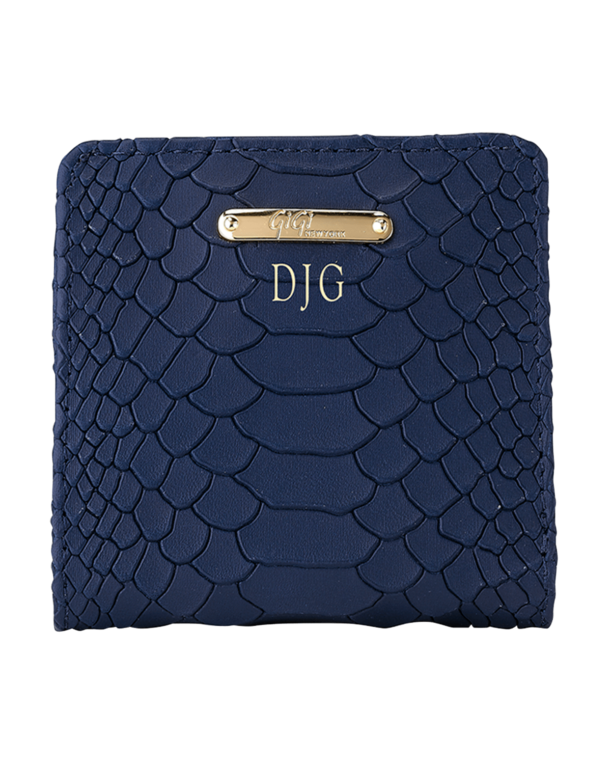 Gigi New York Python-Embossed Leather Mini Folding Wallet
