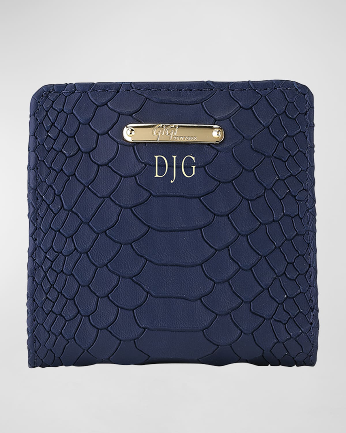 Gigi New York Python-Embossed Leather Mini Folding Wallet