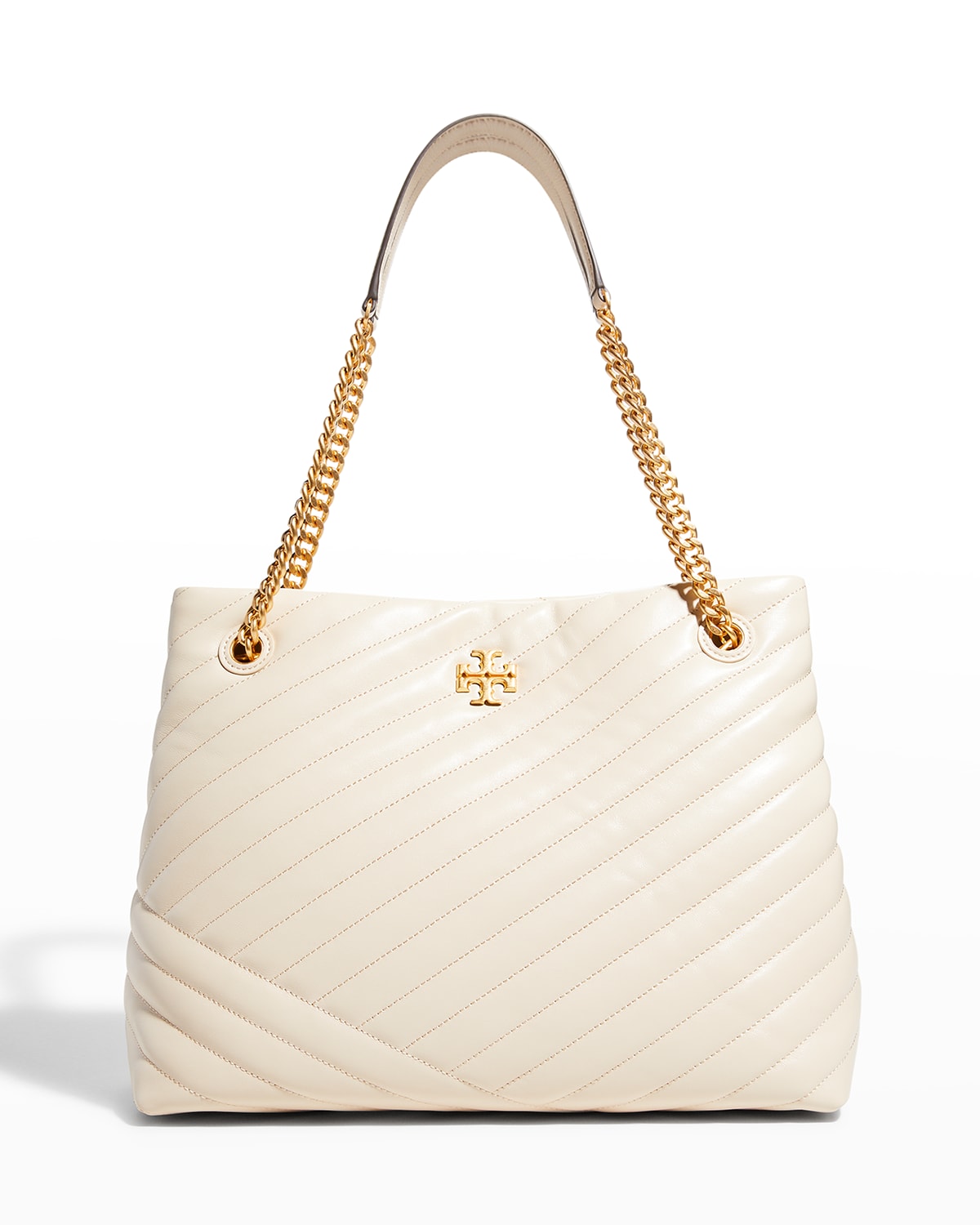 Tory Burch Kira Chevron Quilted Leather Tote In New Cream