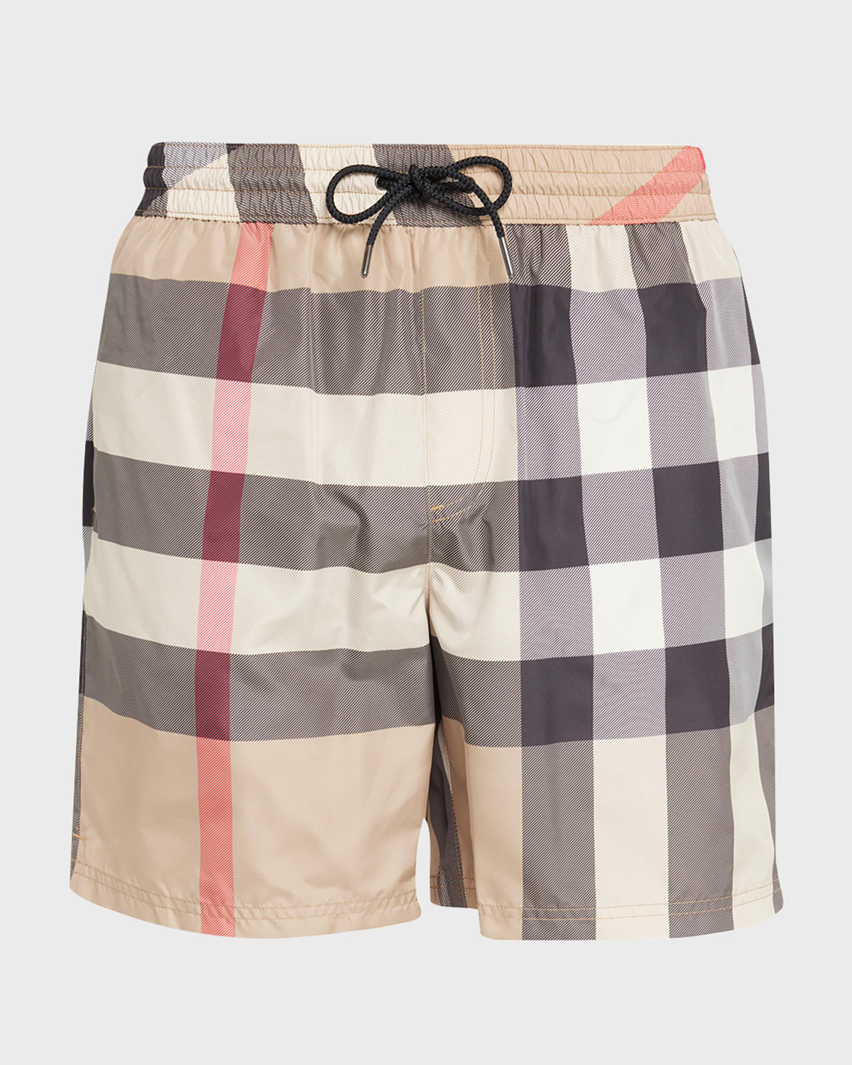 Burberry Check Technical Cotton Shorts - Neutrals