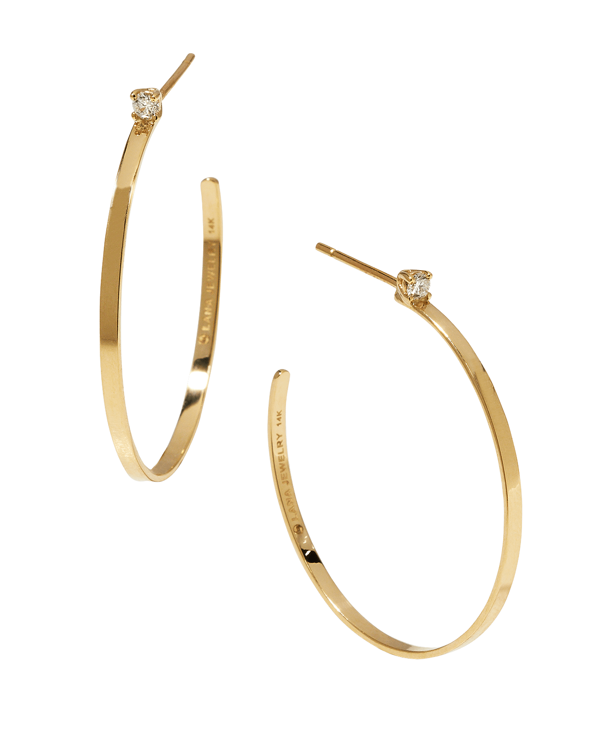 LANA 14k Diamond Sunrise Hoop Earrings