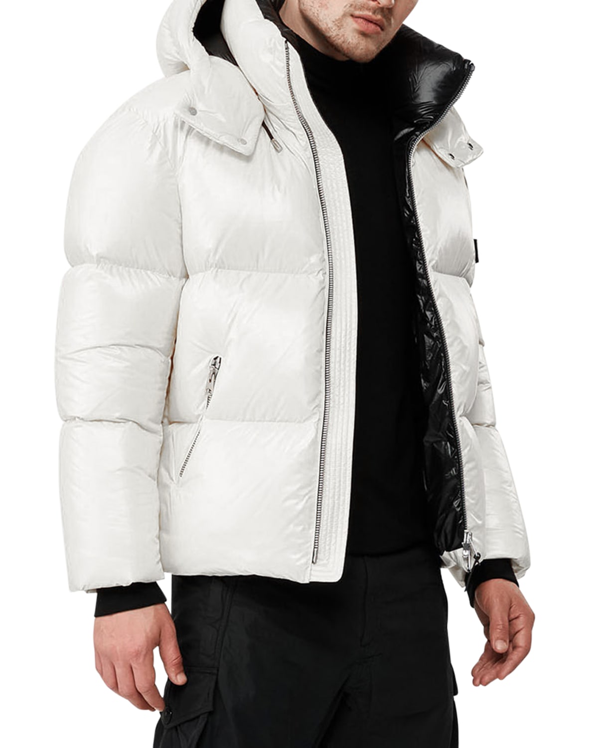 Mackage Kent Hooded Down Puffer Jacket In Off White