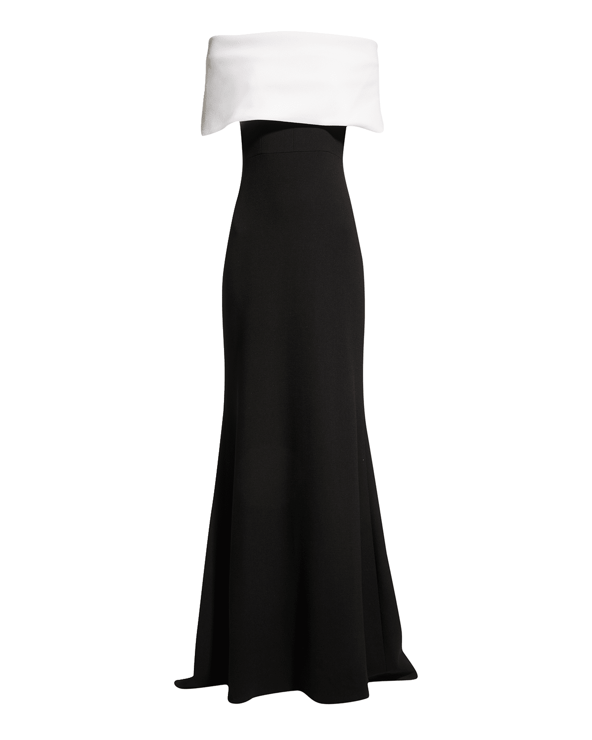 Lela Rose Off-the-Shoulder Two-Tone Gown