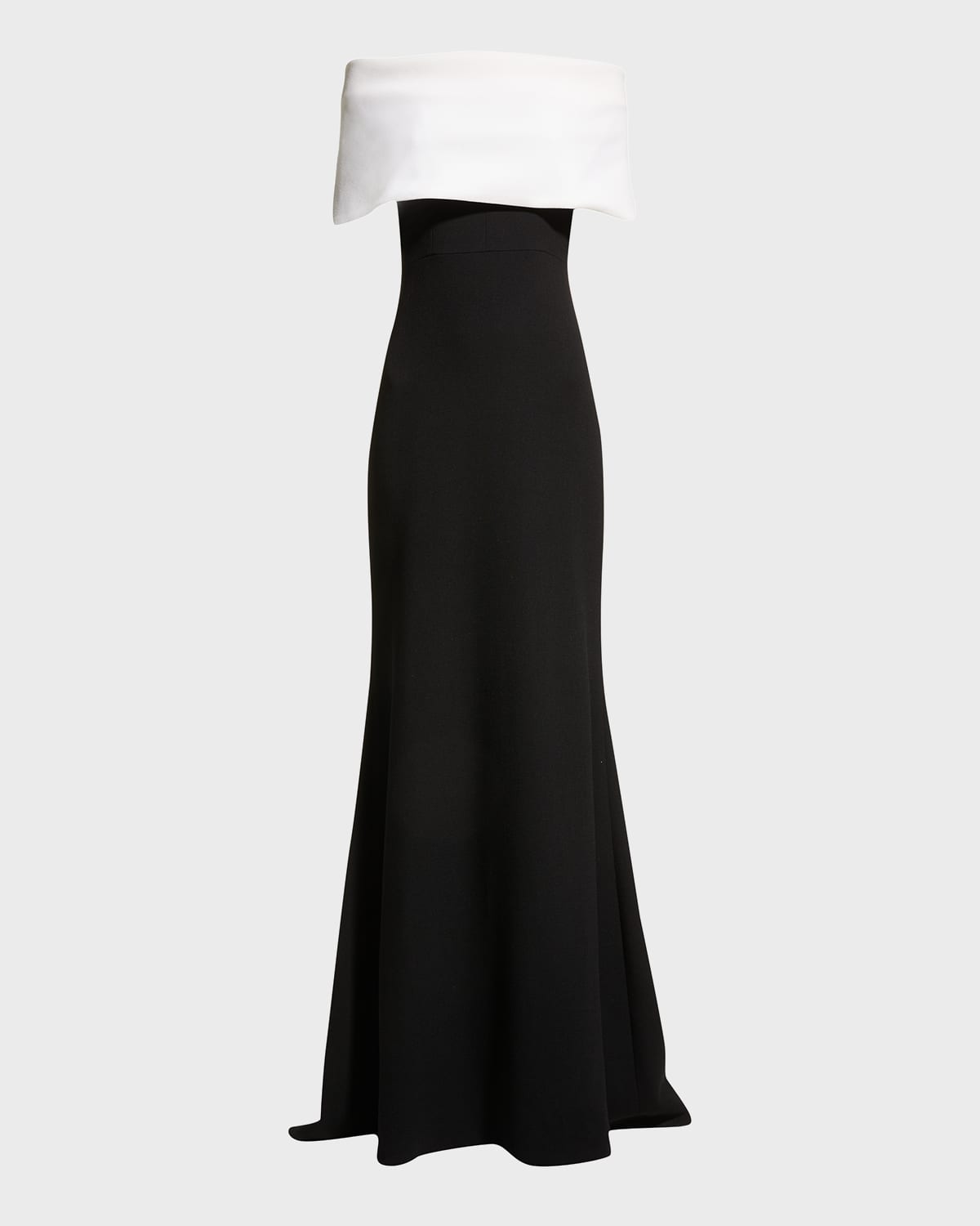 Lela Rose Off-the-Shoulder Two-Tone Gown