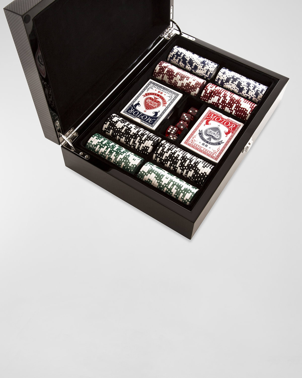 Brouk and Co 200-Chip High-Gloss Wood %26 Velvet Poker Set