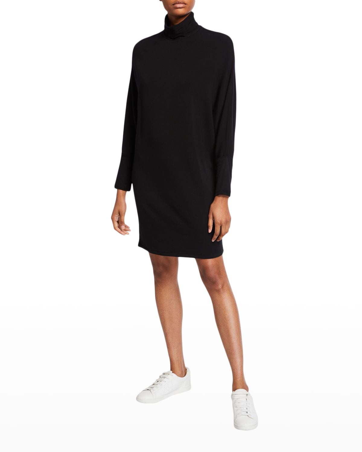 black long sleeve turtleneck dress