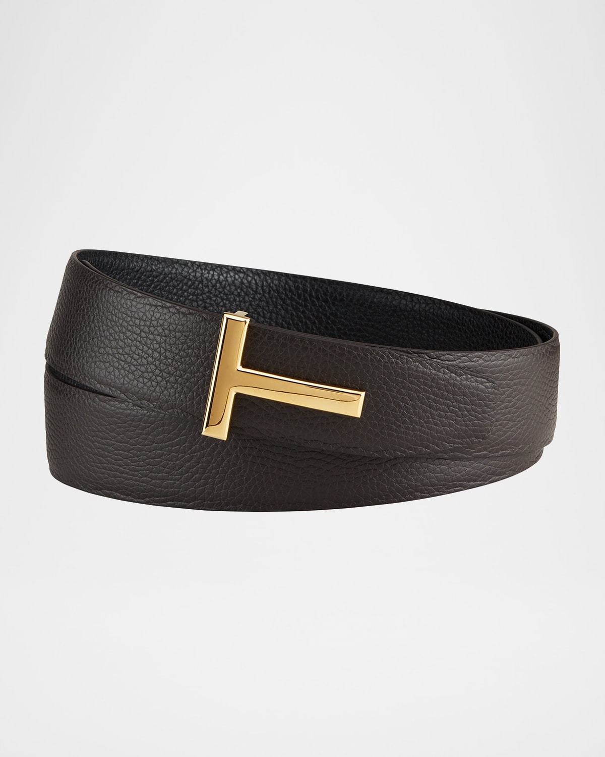 TOM FORD Men's Signature T Leather Belt