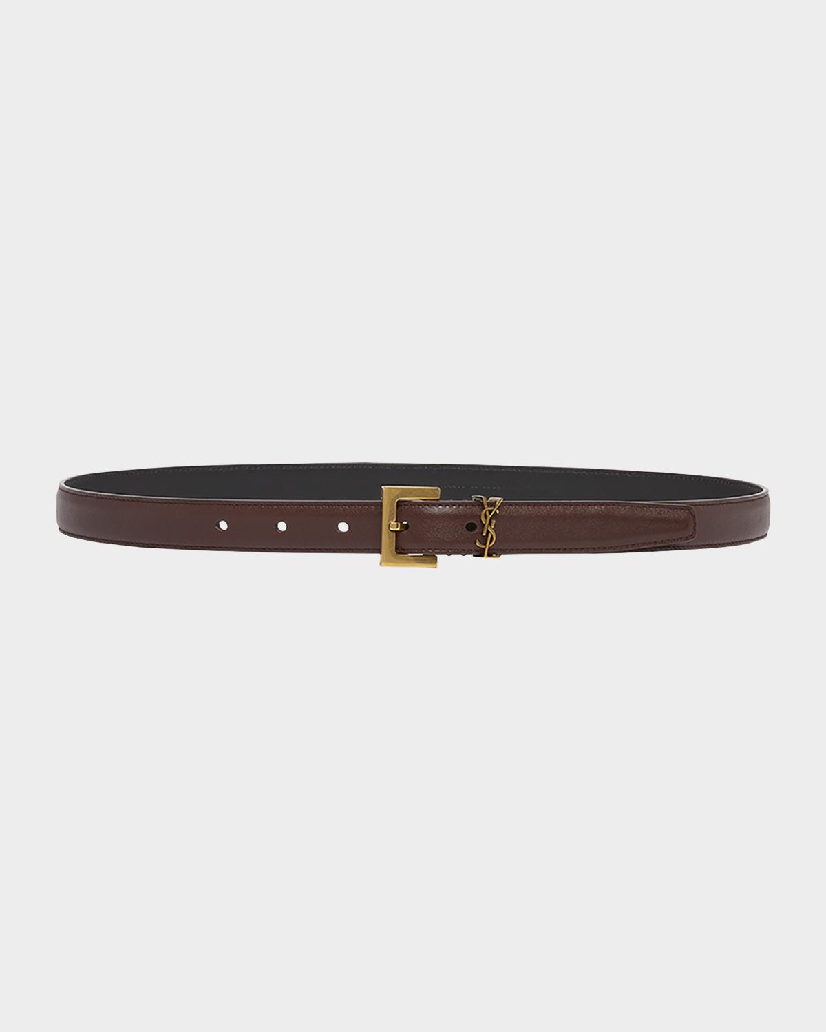 YSL Monogram Leather Belt
