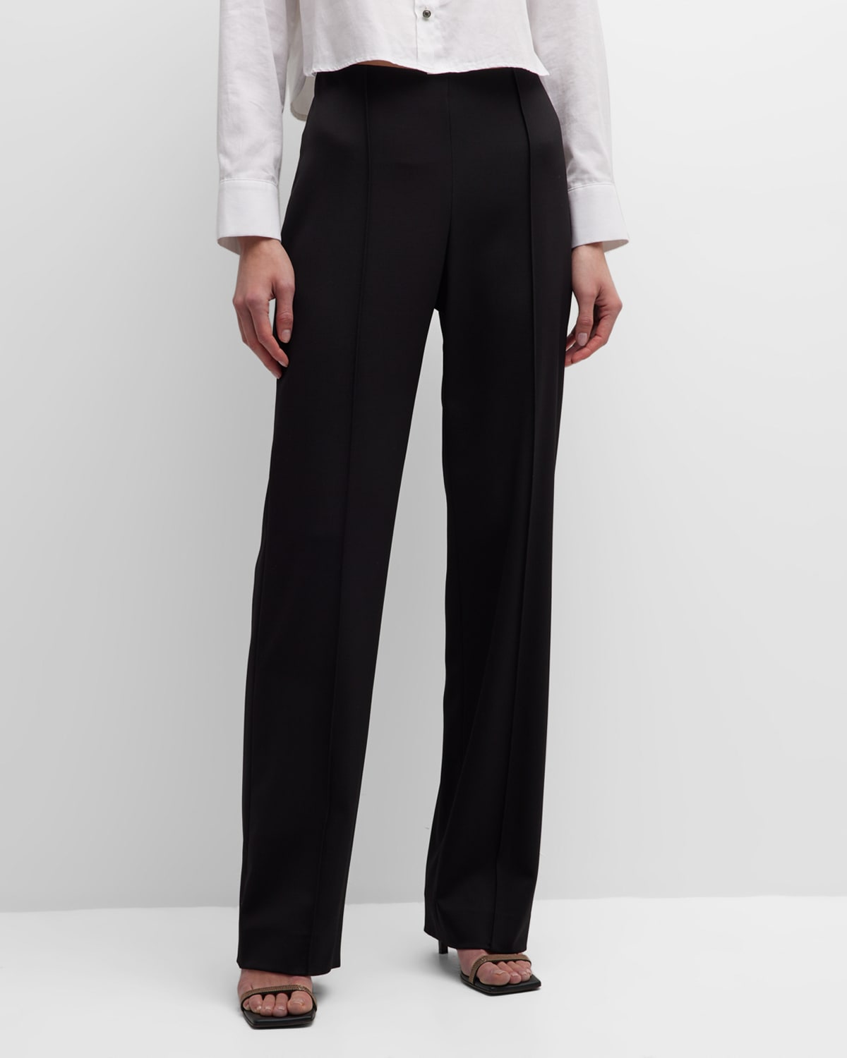 Crepe Side Zip Pants | Neiman Marcus