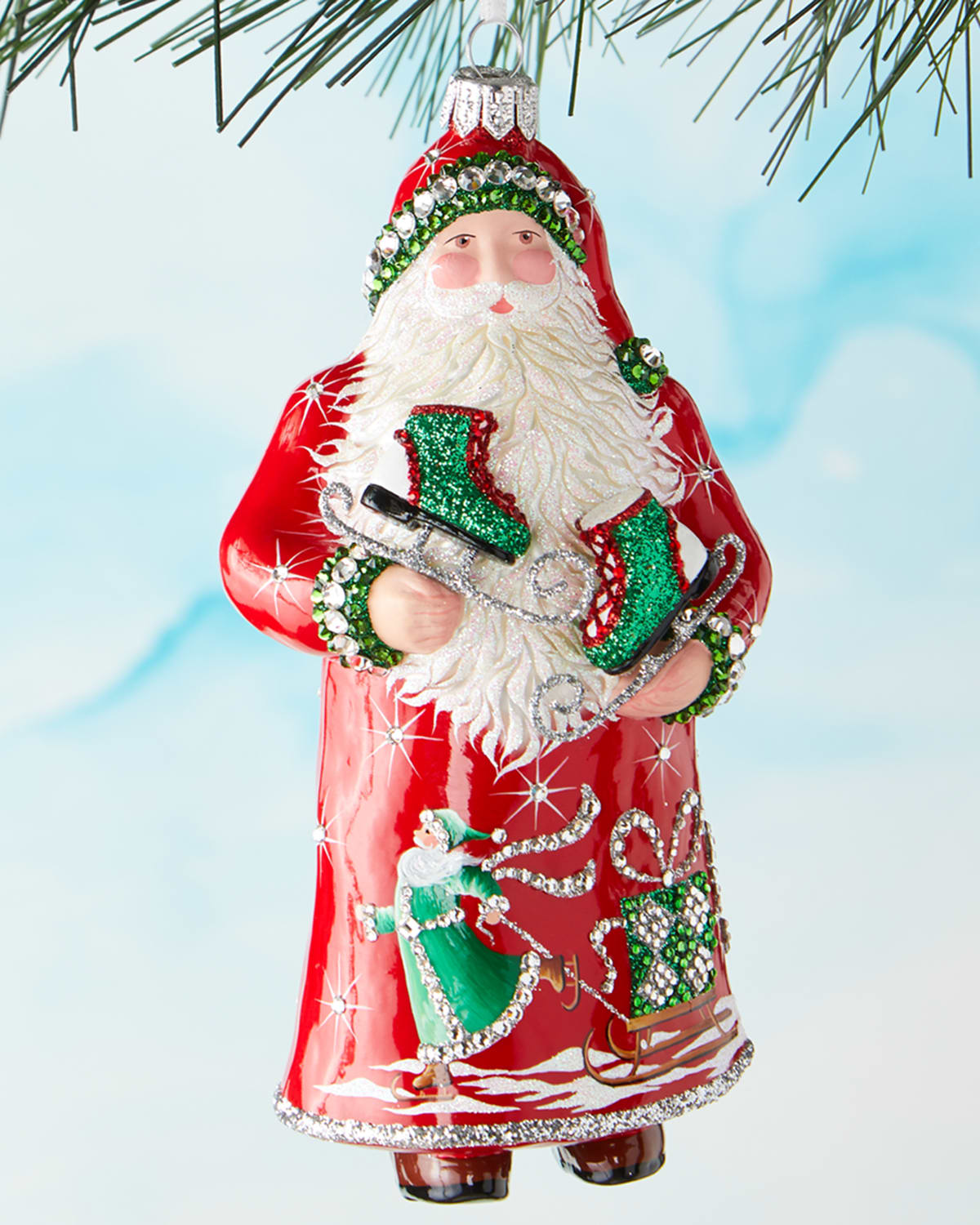 Patricia Breen Santa Holding Holly Ornament | Neiman Marcus