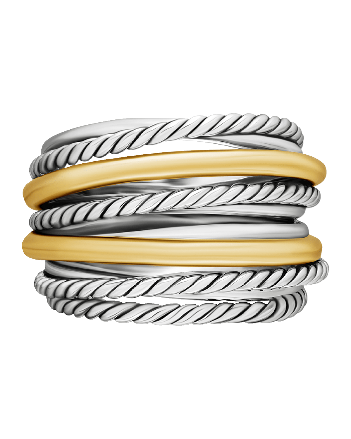 David Yurman DY Crossover Wide Ring with 18k Gold