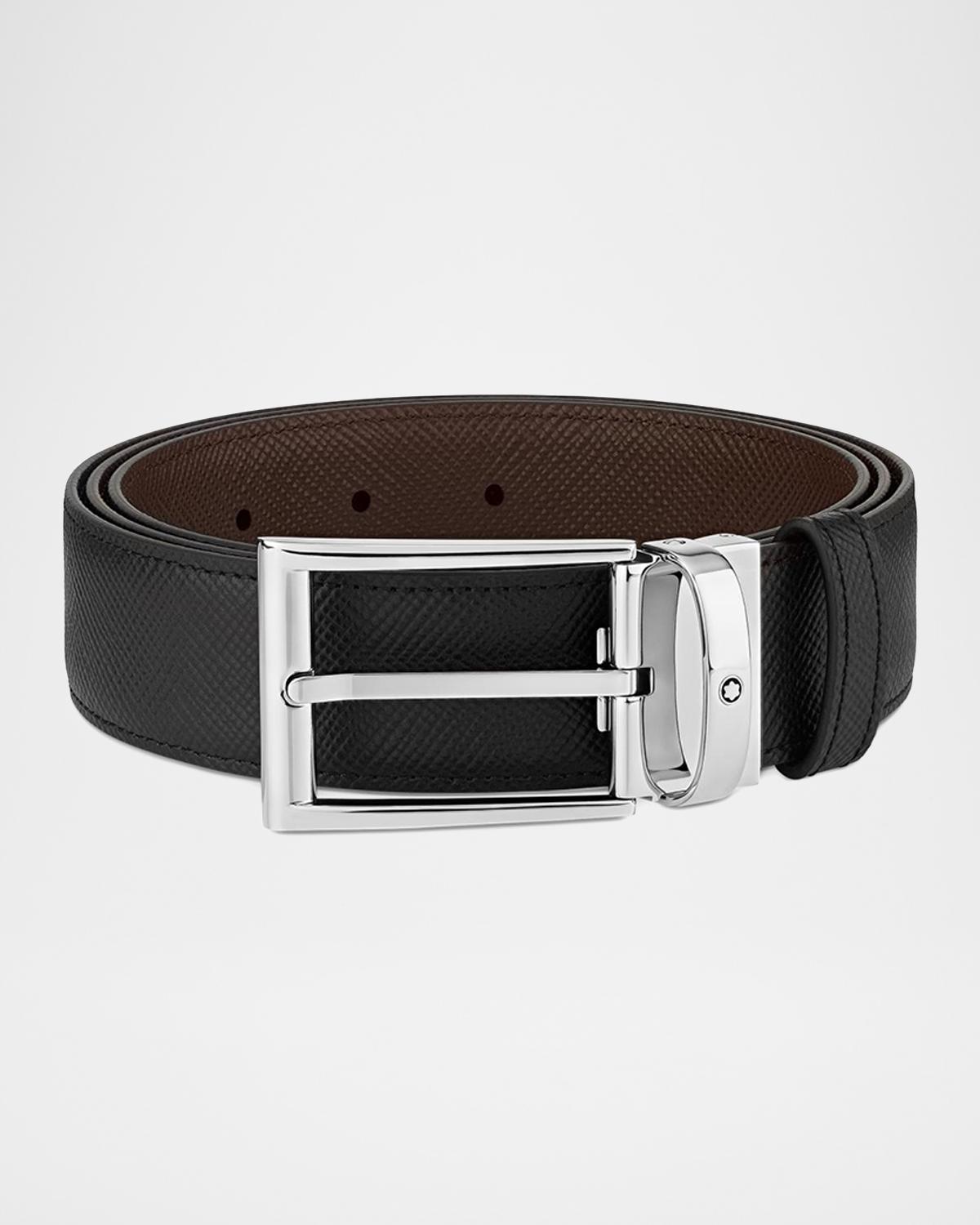 Montblanc Trapeze Reversible Saffiano Leather Belt