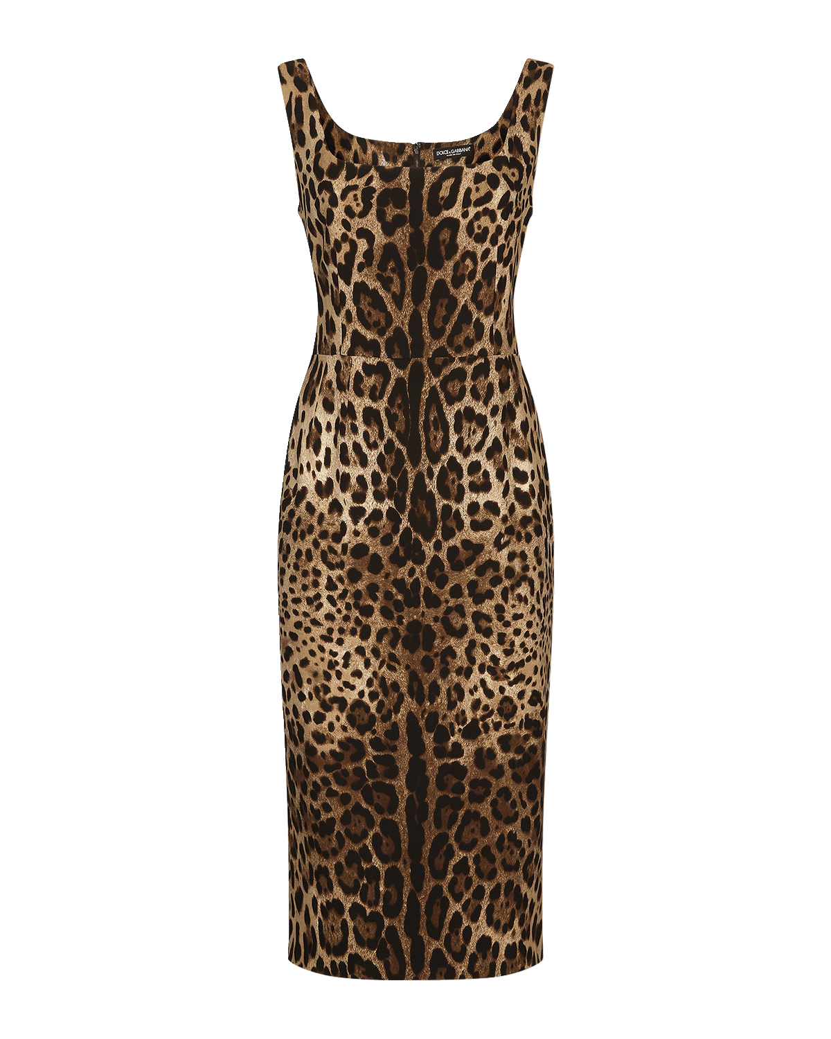 Dolce&Gabbana Leopard-Print Charmeuse Sheath Dress