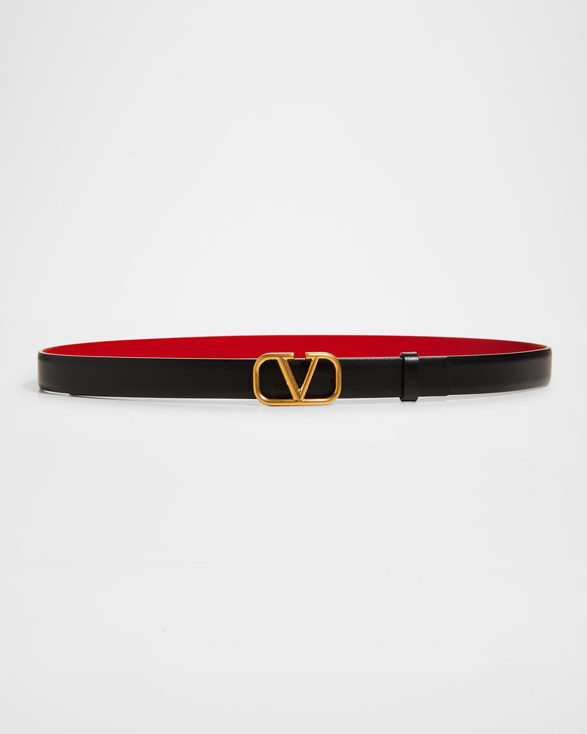 VLogo Leather Belt, 20mm