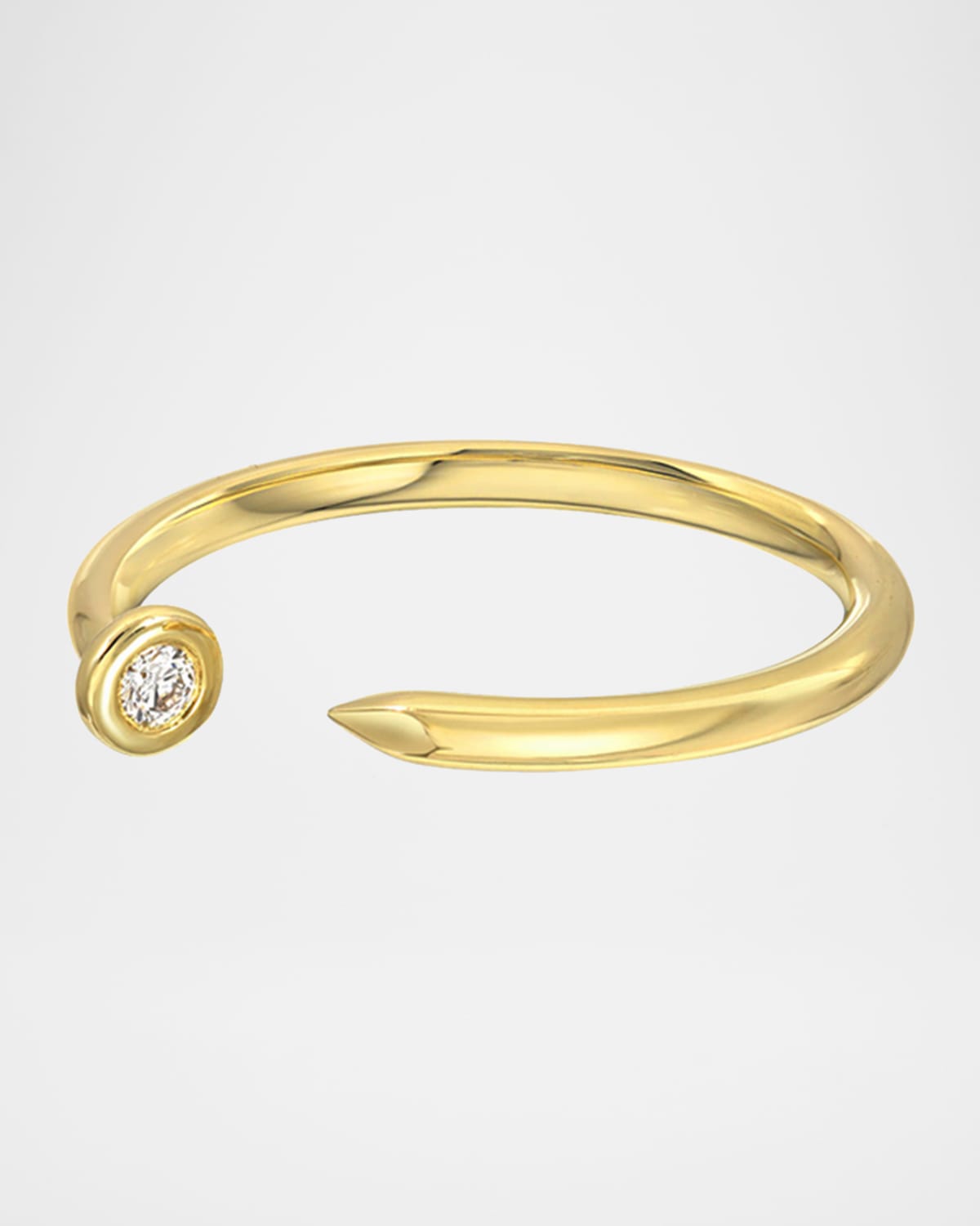Zoe Lev Jewelry 14k Diamond Nail Cuff Ring
