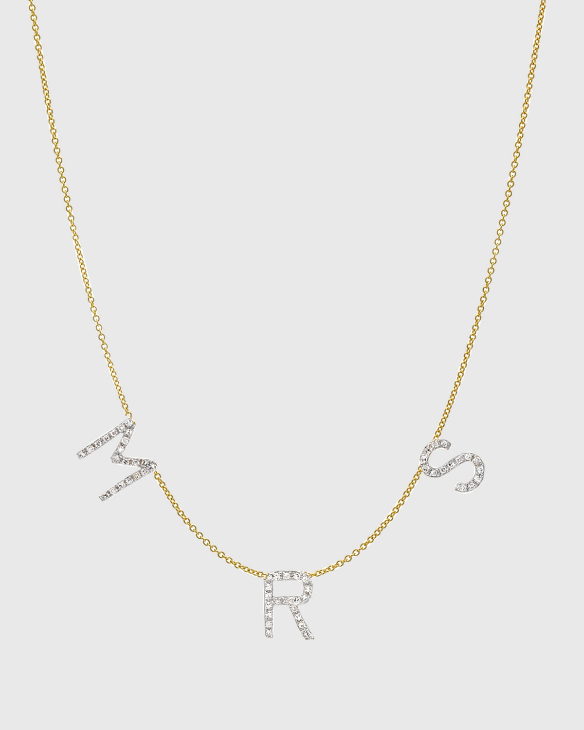 Zoe Lev Jewelry 14k Diamond MRS Spaced Necklace