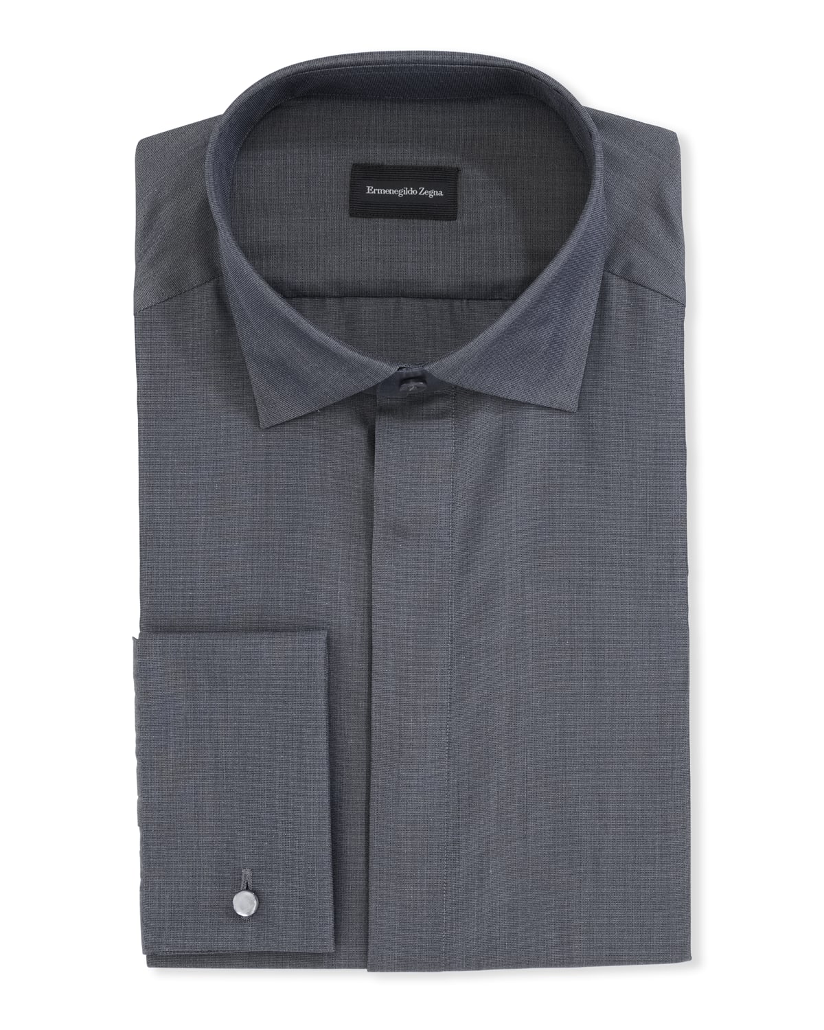 Ermenegildo Zegna Men's Cotton/Silk Diamond Formal Shirt | Neiman Marcus