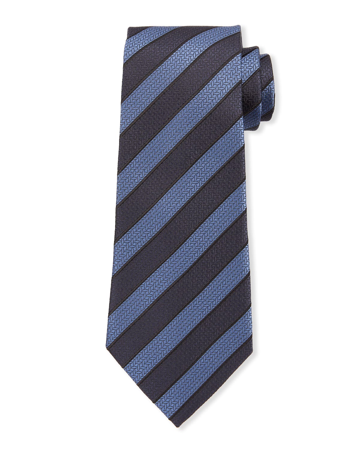 Canali Men's Alt Stripe Silk Satin Tie, Red | Neiman Marcus