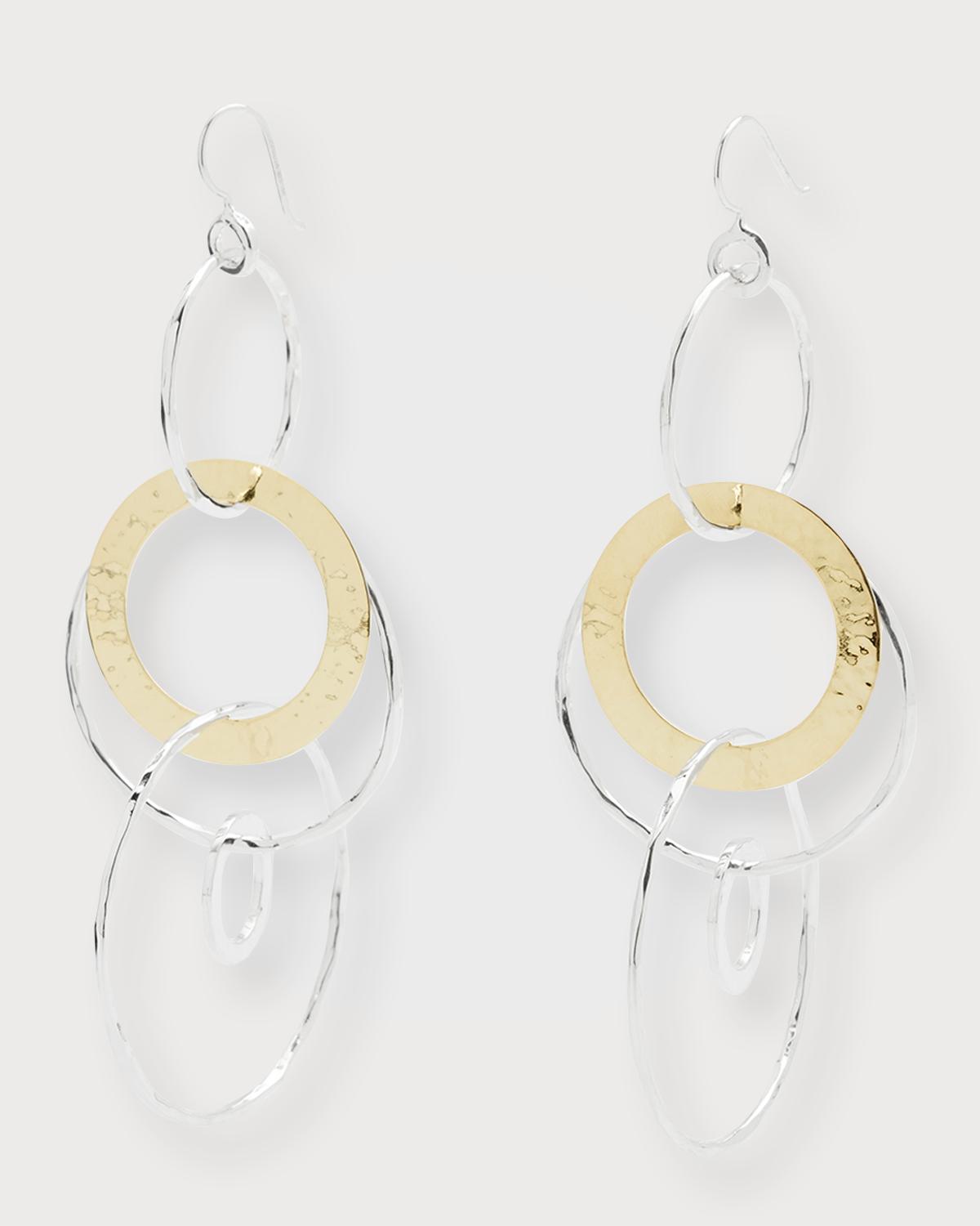 Jumbo Hammered Jet Set Earrings in Chimera