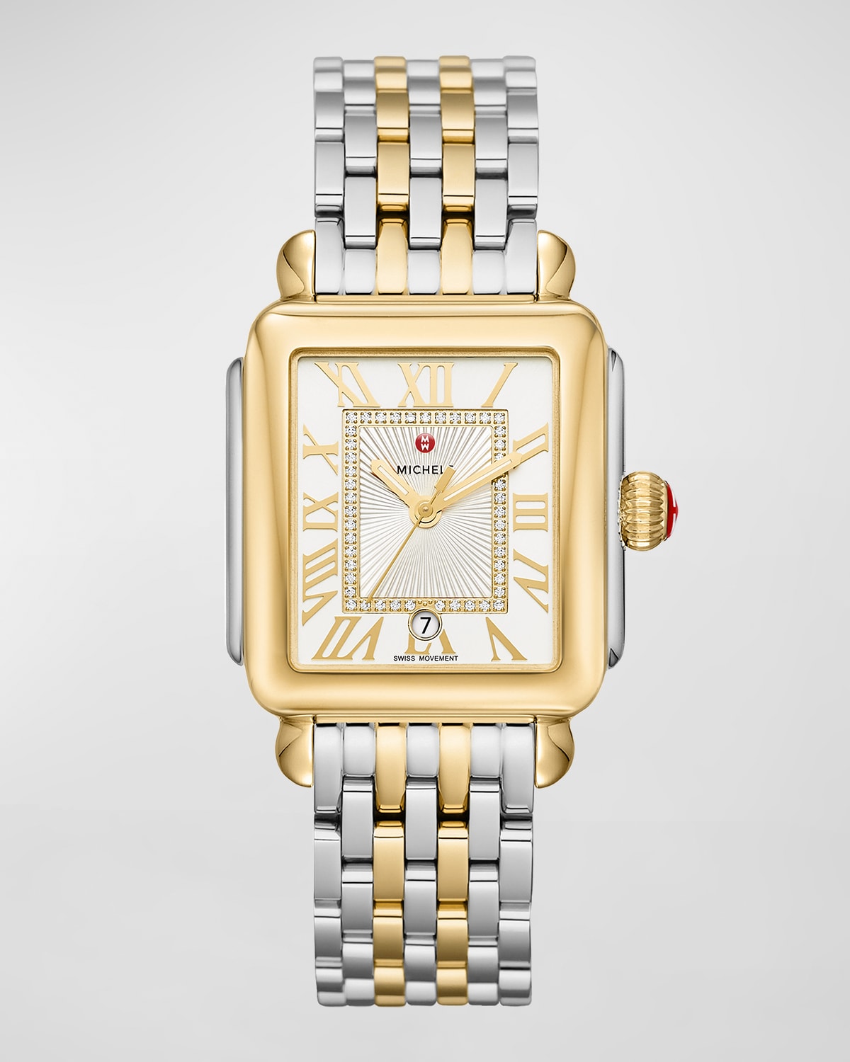 MICHELE Deco Madison Two-Tone Diamond-Dial Watch
