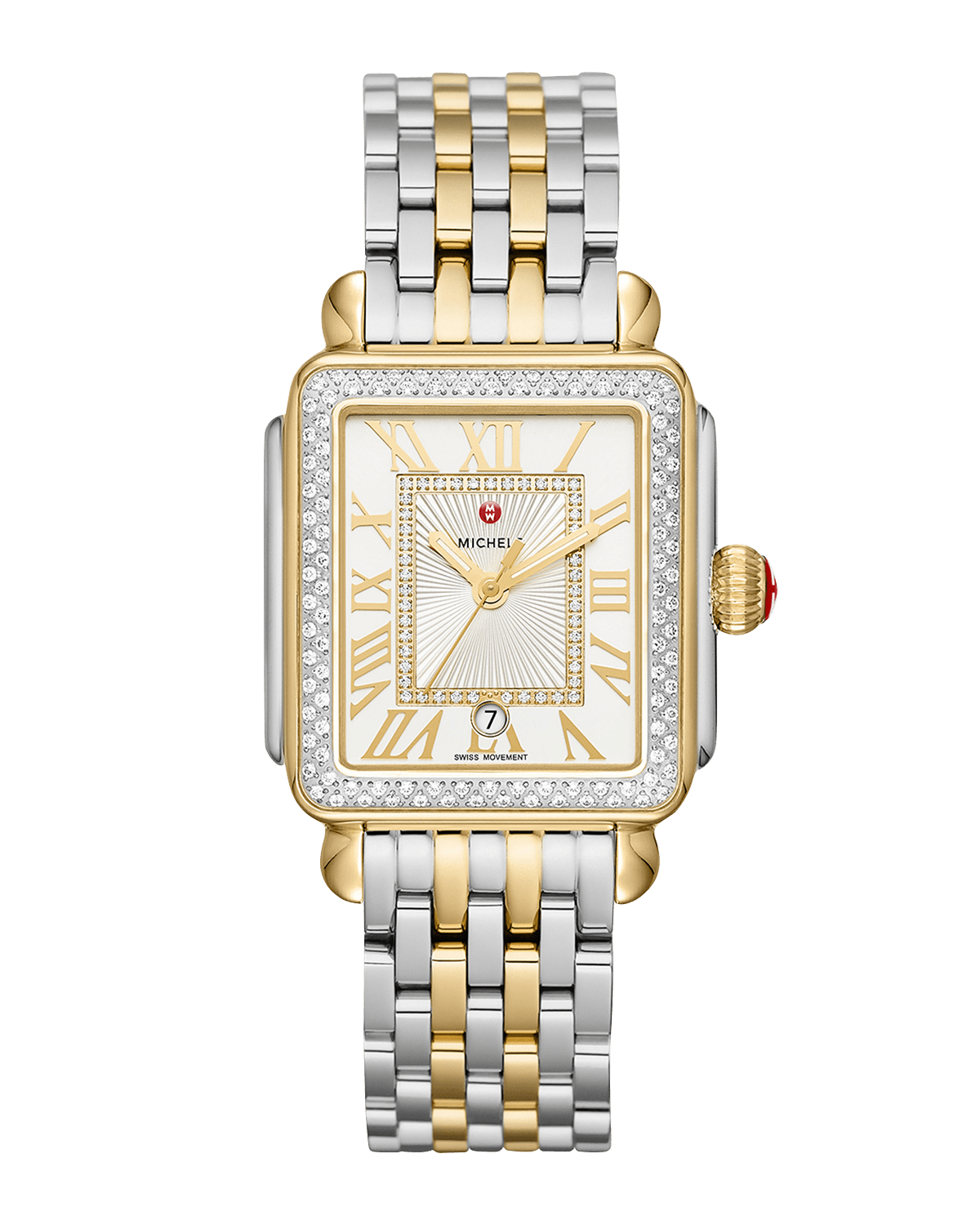 MICHELE Deco Madison Diamond Watch, Silver/Gold
