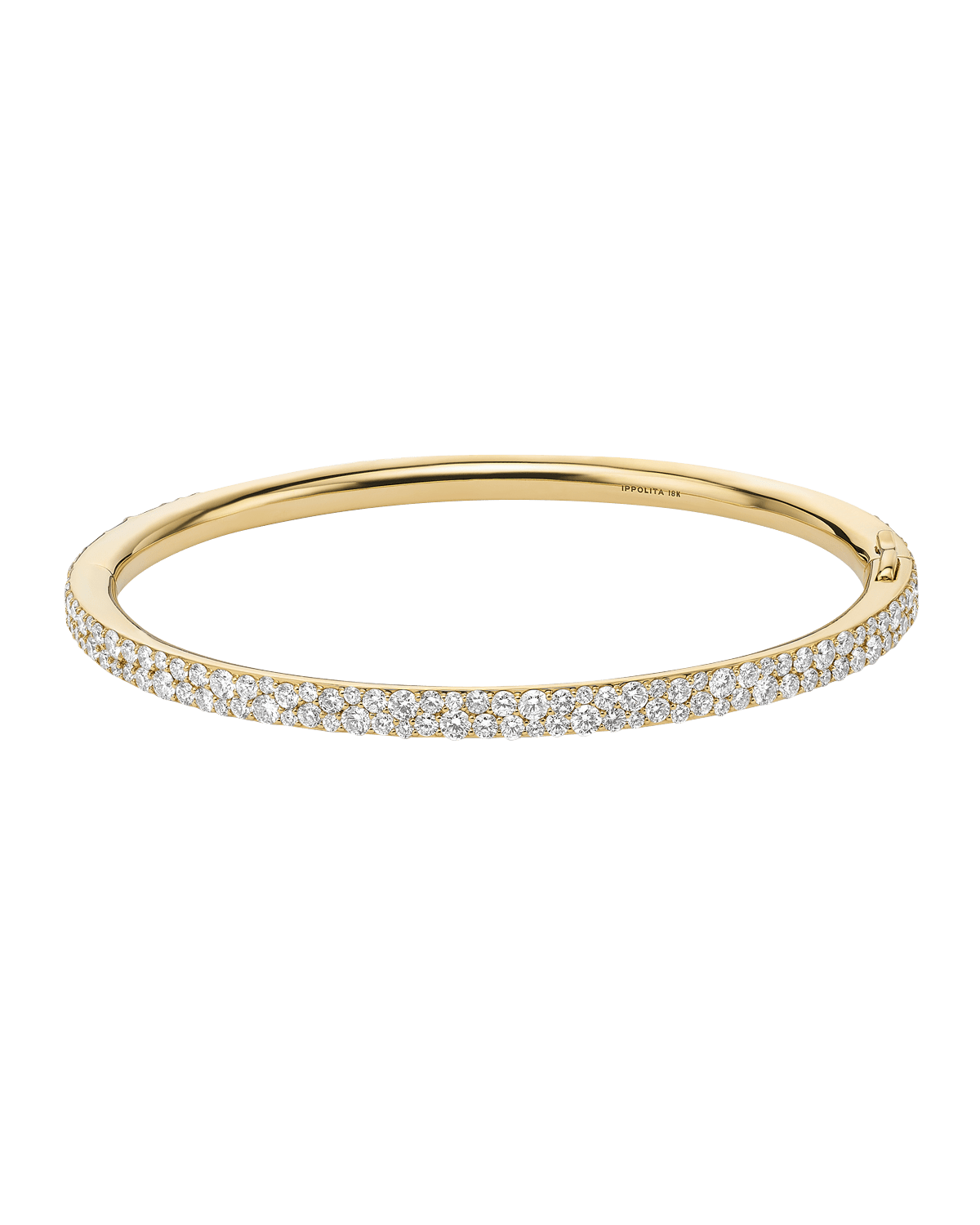 Ippolita 28-Stone Hinged Bangle in 18K Gold with Diamonds | Neiman Marcus