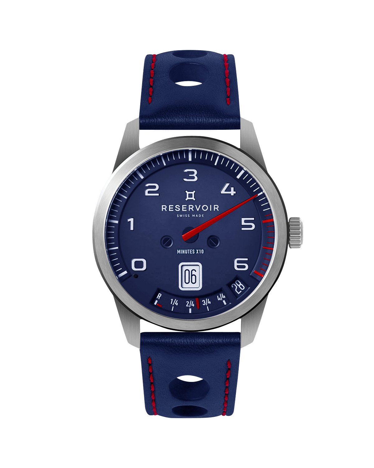 Reservoir Men's GT Tour Stainless Steel/Cutout Leather Watch