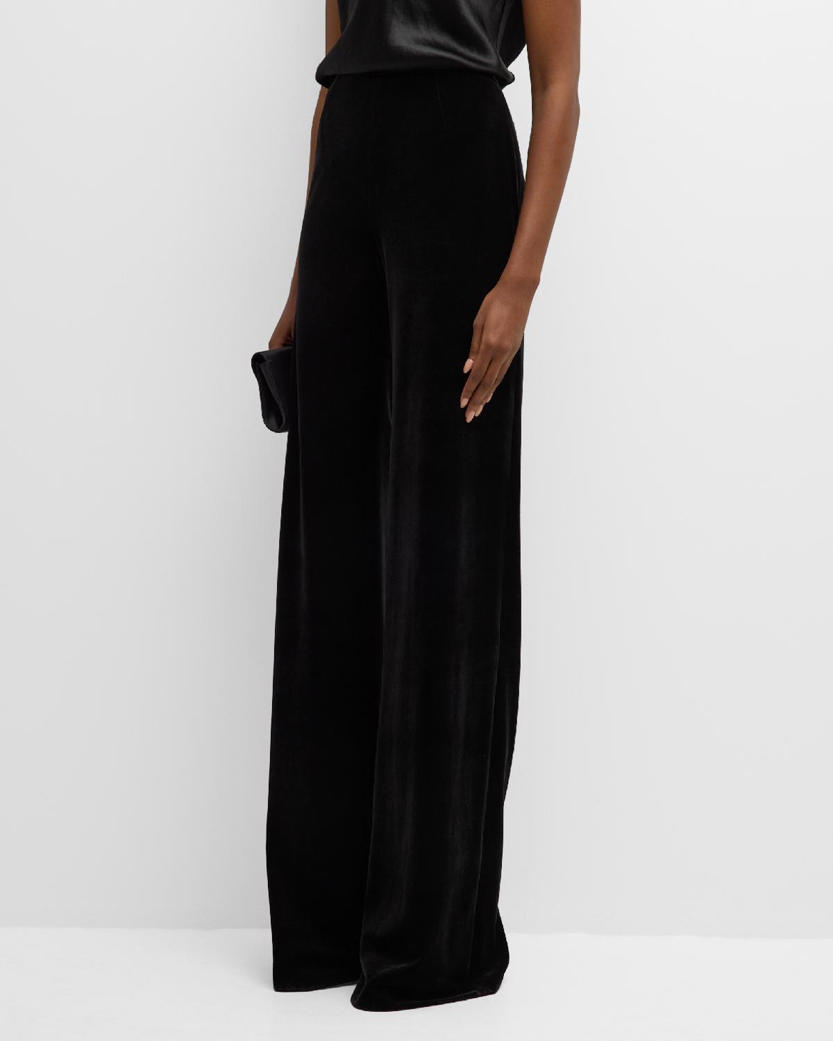 Mid-Rise Velvet Pants