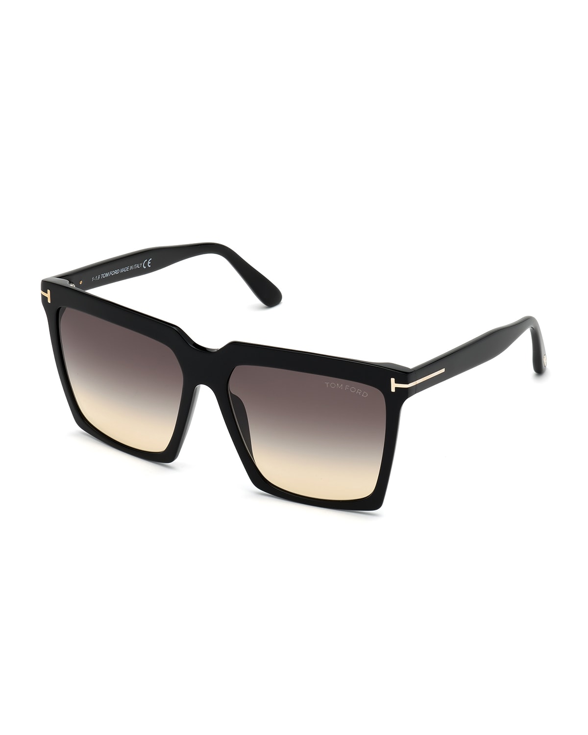 TOM FORD Olivier Polarized Soft Square Sunglasses, Black | Neiman Marcus