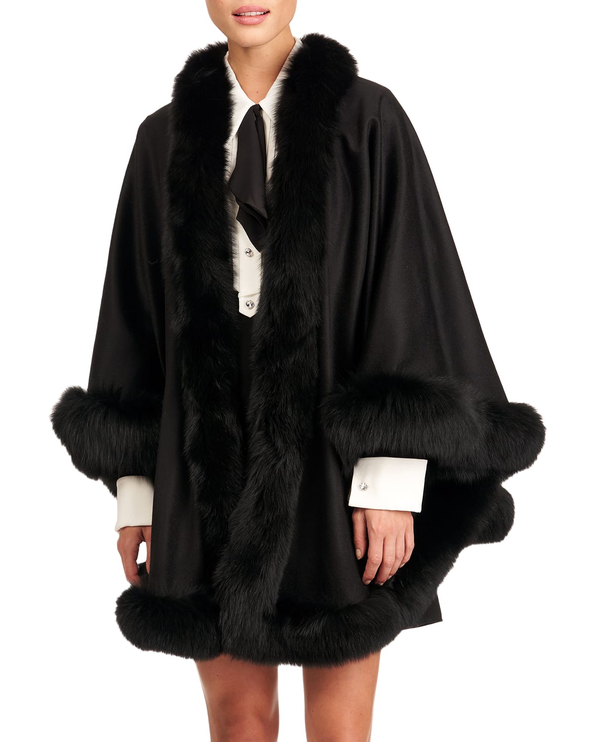 Black Cape Fur Lined
