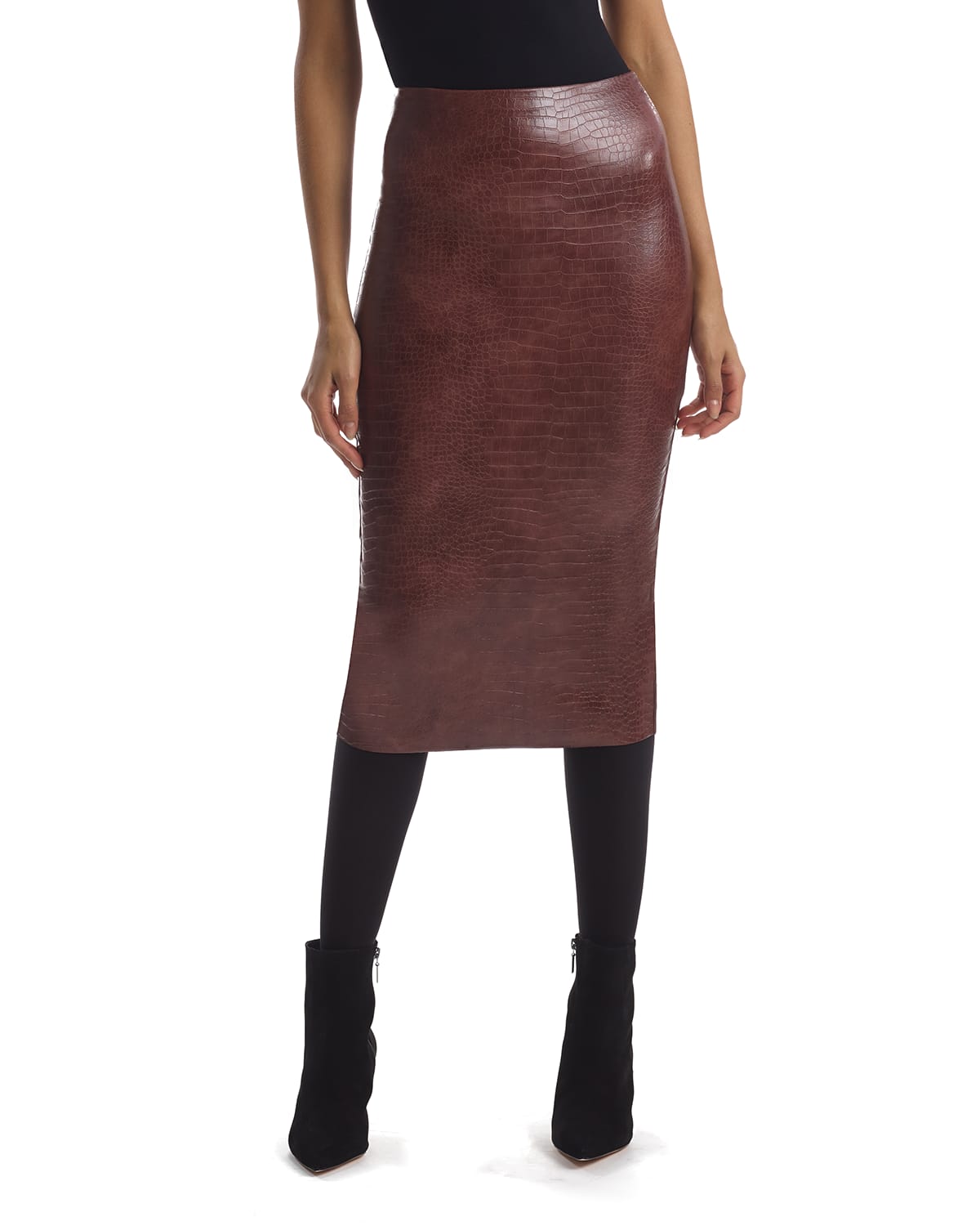 A Line Leather Skirt | Neiman Marcus