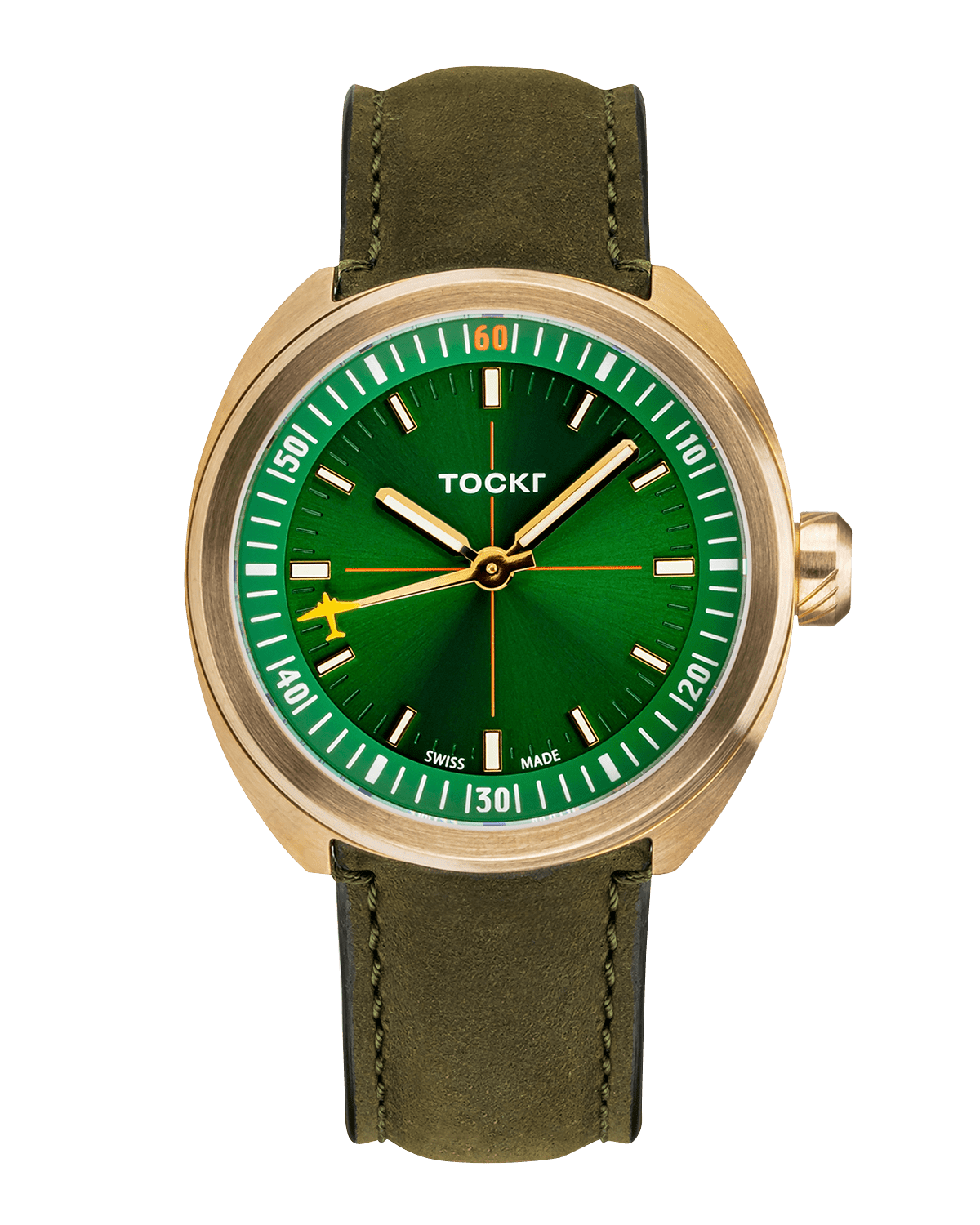 Tockr Watches Men's Skytrain Series Bronze Watch