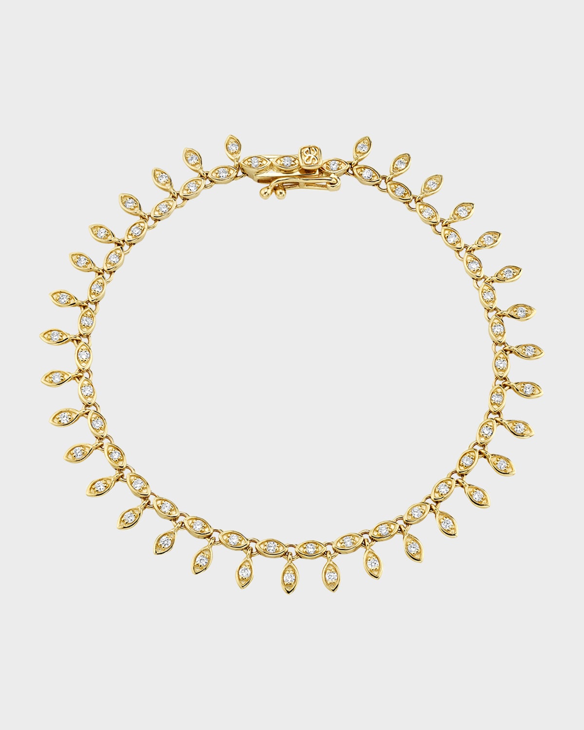 Sydney Evan 14K Yellow Gold Marquis Eye Eternity Fringe Bracelet with Diamonds