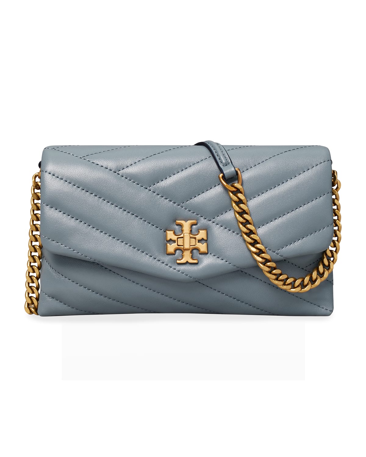 Tory Burch Kira Chevron Chain Wallet Crossbody Bag In Blue ModeSens